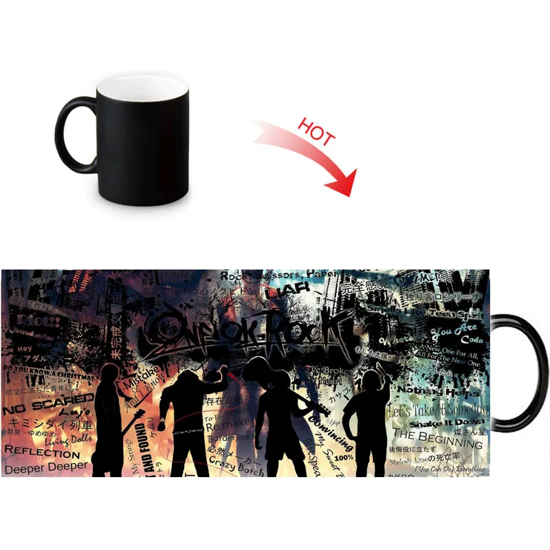 Drop Shipping One Ok Rock Mug Heat Sensitive Mugs Transforming Cup Cold Hot Heat Changing Color Magic Mug Tea Cups Mugs Aliexpress