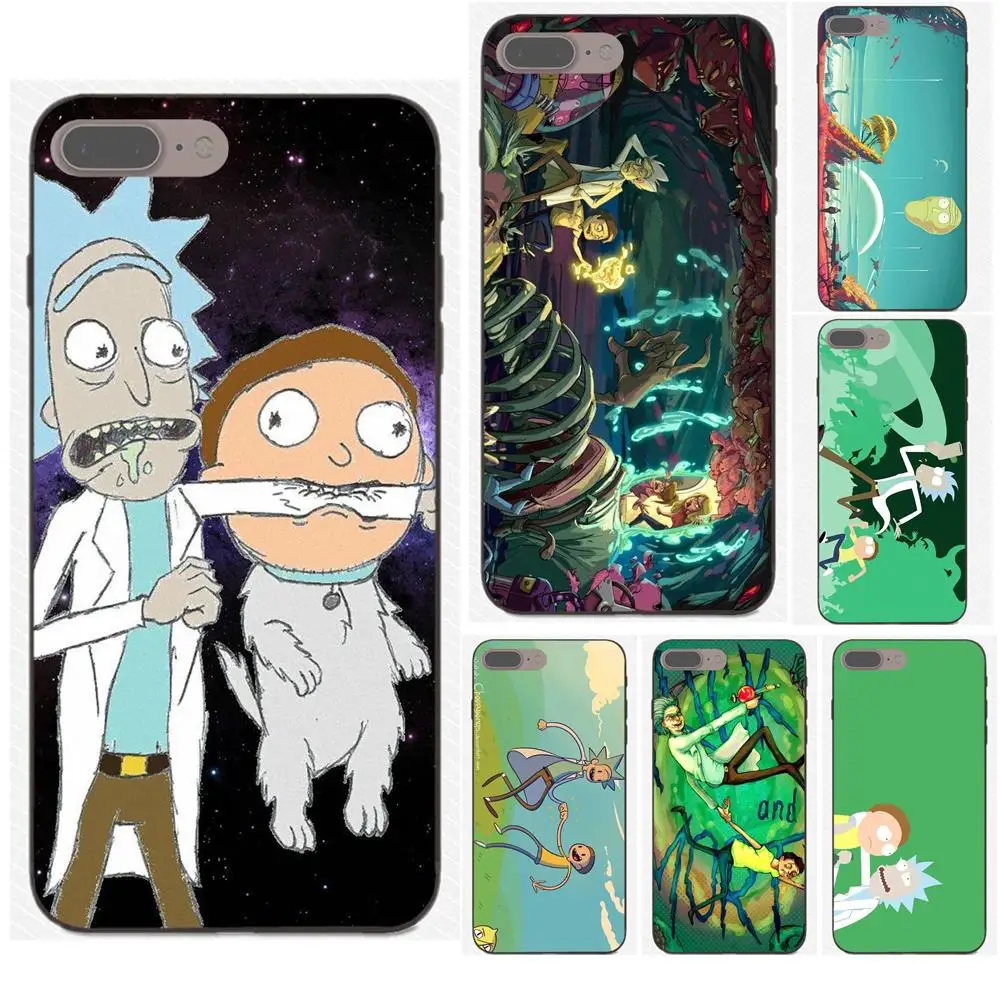 Для Apple iPhone X XS Max XR 4 4S 5 5S SE 6 6S 7 8 Plus мягкий TPU мобильный Rick And Morty Fan Art|Чехлы-накладки| |