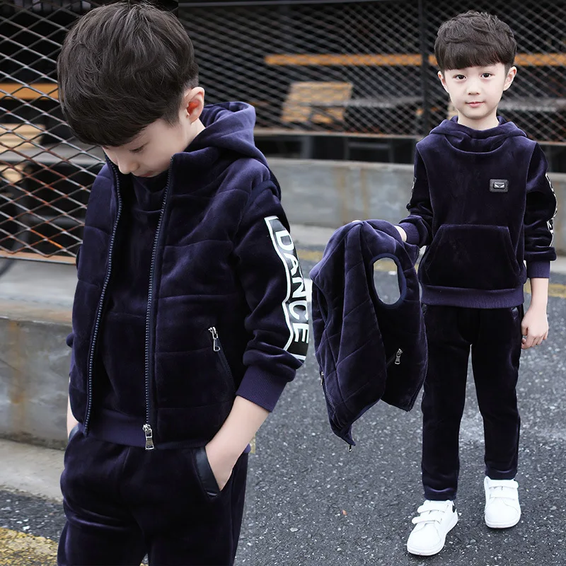 

Children's Garment Clothes Suit 2018 Pattern In Will Child And Winter Boy Increase Down Thickening Sweater fashion Three-piece
