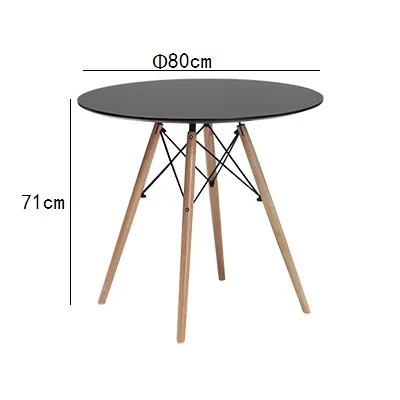 Мебель для столовой стол минималистичный современный деревянный круглый обеденный стол модные популярные журнальные столы для отдыха D60cm D70cm D80cm - Цвет: black 80cm