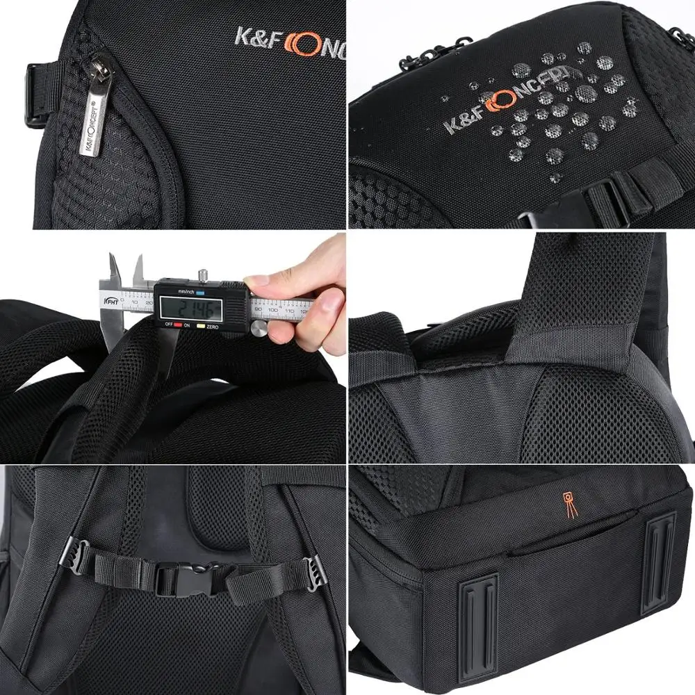 K& F концепция профессиональная камера рюкзак подходит 15," Ноутбук большой емкости водонепроницаемый нейлон фотографии сумка для Nikon Canon sony