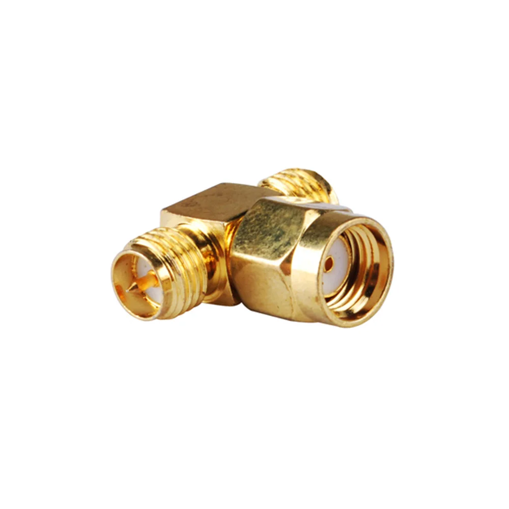 Eightwood T ype наборы СМА адаптер RP SMA 3 Way Connector Jack Female Socket to 2 Plug Male Antenna Converter Adapter|Кабели