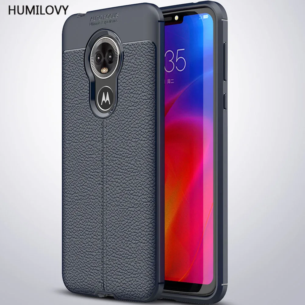 cheap For Motorola Moto E6 Case for Moto E6 Cover Carbon Fiber TPU Silicone leather Soft Full Back Cover For Moto E 6 shockproof Cover