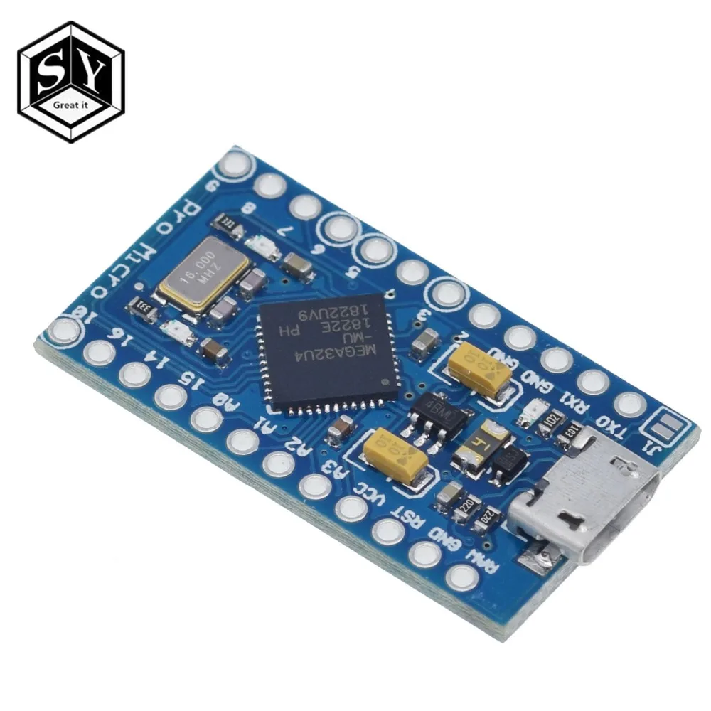 1 шт. модуль Great IT Pro Micro ATmega32U4 5 в/16 мгц с 2 рядным штырьком для Leonardo в наличии. Лучшее