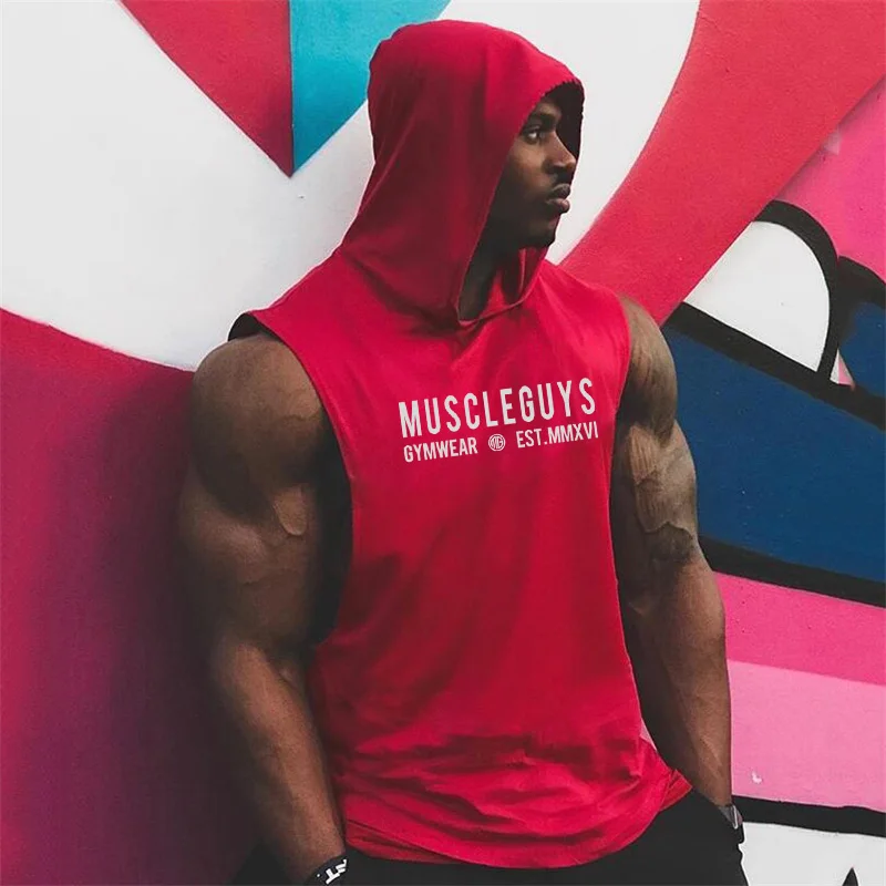 Muscleguys, бодибилдинг, Стрингер, без рукавов, толстовка, жилет, для тренажерного зала, безрукавки для мужчин, майки, рубашка, хлопок, для фитнеса, спортивная одежда