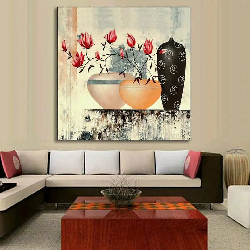 Huiswerk Individualiteit pleegouders Moderne Abstracte Muurschilderingen Unframed Olieverfschilderij Bloemen In  Vazen Canvas Art Goedkope Woondecoratie Foto|painting silk flowers|flowers  nylonpainting village - AliExpress