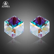 AZORA Büyüleyici Çekici Kademeli Değişim Stellux Avusturyalı Kristal Küp Saplama Küpe TE0160(China)