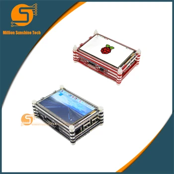 

New Raspberry Pi 3 Case 9 layer Acrylic Box Black / Red for 3.5 inch Touchscreen Display and Raspberry Pi kit