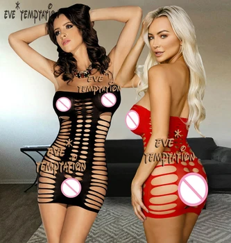 

Sexy Sleepwear Lingerie Babydoll Mesh Floral Body Stocking Temptation Intimate open crotch Catsuit Nightwear dress W007