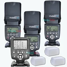 3x Беспроводной Вспышка Speedlite YONGNUO YN560 IV + YN560TX флэш контроллер для Canon Nikon с бесплатным 3 Рассеиватели для вспышки коробка