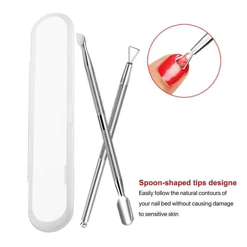 

high quality Stainless Steel Cuticle Peeler Scraper Remove Gel Nail Polish Nail Art Remover Tool dropship Dec26