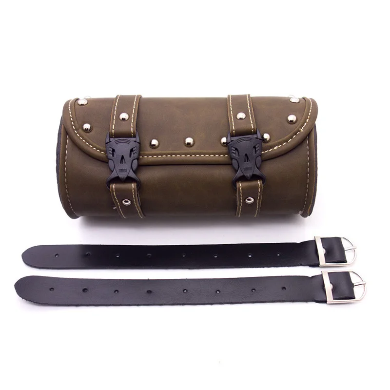 Motorcycle Handlebar Saddlebag Front Rear Faux Leather Tool Bag For Harley Parts