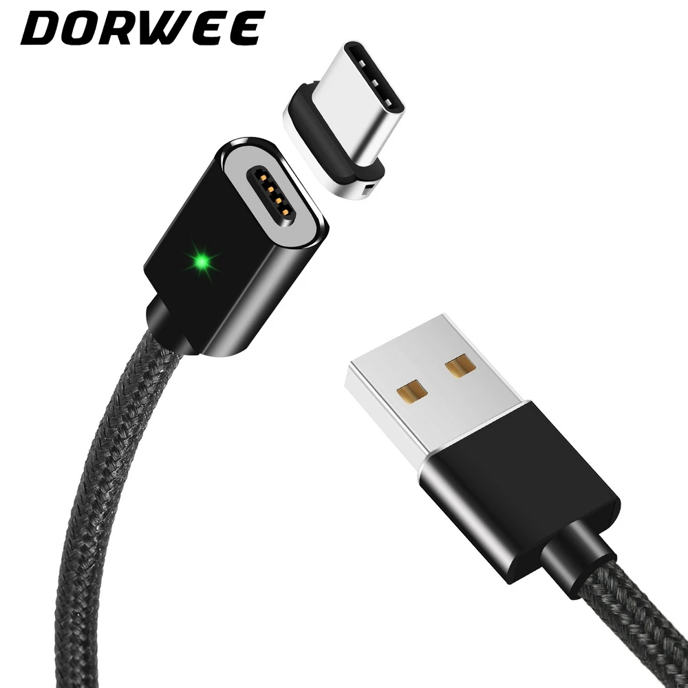 

Dorwee Magnetic Cable & Micro USB Cable & USB Type C Cable Nylon Braided 8*pin Magnet Charger 3A fast Mobile Phone Date Cables