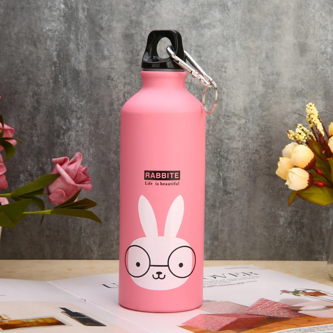 Portable Outdoor Sports 500ML Bicycle Water Bottle Cycling Bicycle Camping Cartoon Aluminum Alloy Water Bottle High Quality