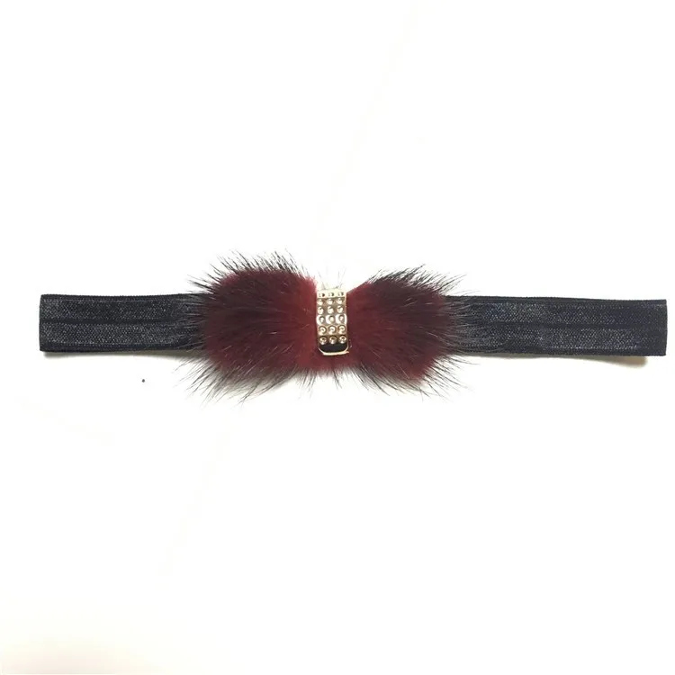 Милое меховое оголовье marten hairband аксессуары для волос Элегантные меховые банты оголовье для фотосъемки