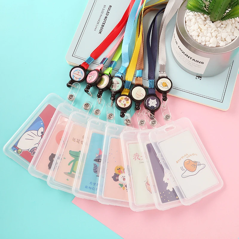 Cartoon Retractable Pull Badge Card Holder with Rope Nurse Doctor Exhibition Keys ID Name Card Badge Holder Kawaii Stationery Cartoon Retractable Pull Badge Card Holder with Rope Nurse Doctor Exhibition Keys ID Name Card Badge Holder Kawaii Stationery