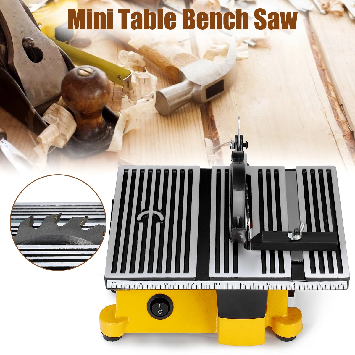 

4500 rpm 220V Mini Table Saw Cutting Tool EU Plug Lightweight Saw Blade Diameter 100mm No-load Speed Size 190x142x116mm