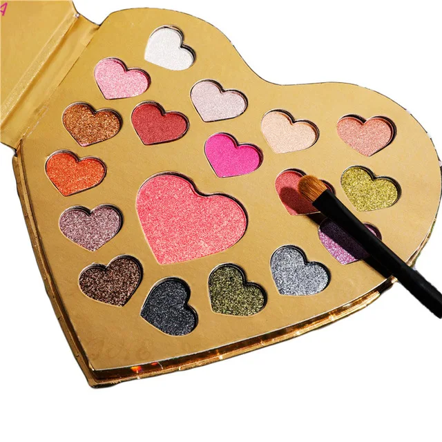 

18 Color Faced Bon Bon Heart Eyeshadow Palette Shimmer Matte Makeup Palette Glitter Pigment Smoky Eye Shadow Pallete Cosmetic