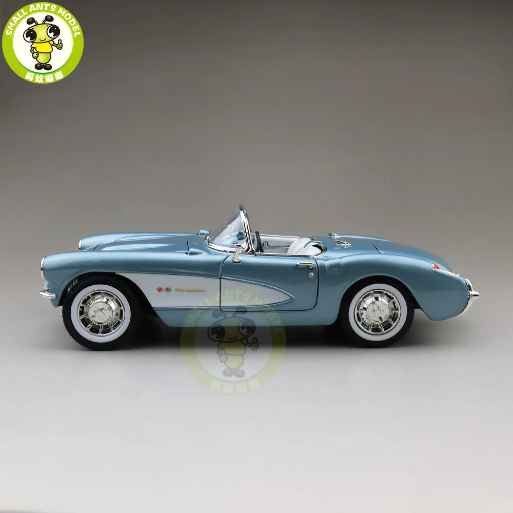 1/18 1957 Chevrolet CORVETTE Road Signature литой модельный автомобиль игрушки подарок для мальчиков девочек - Цвет: Blue