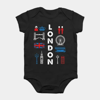 

Baby Onesie Baby Bodysuits kid t shirt Funny Cool London England UK Big Ben Flag Bus Crown Phone Box