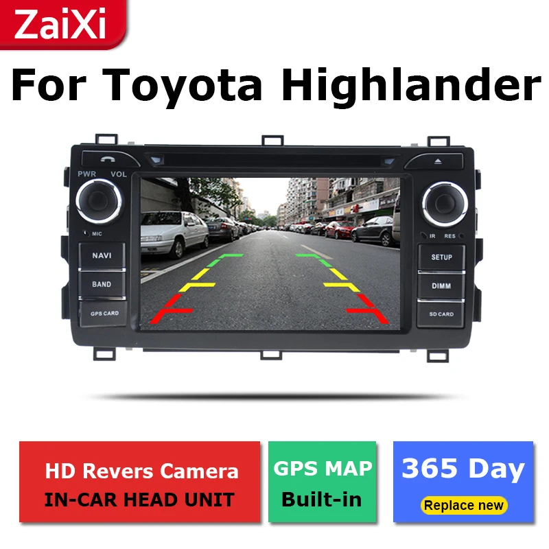 Top ZaiXi android car dvd gps multimedia player For Toyota Highlander Kluger 2000~2007 car dvd navigation radio video audio player 5