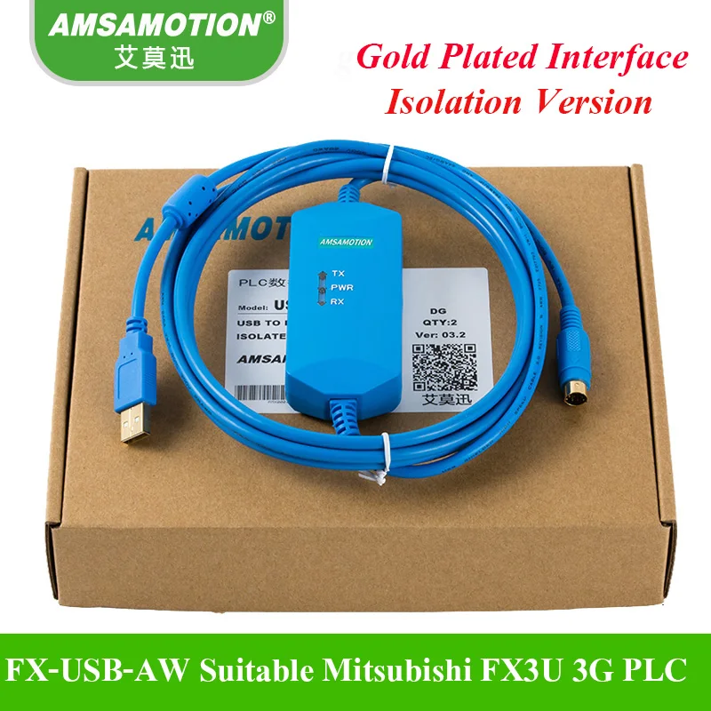 Cabo de Programação Fx-usb-aw Adequado Mitsubishi Comunicação Download Cabo Fx3u Fx3g Plc