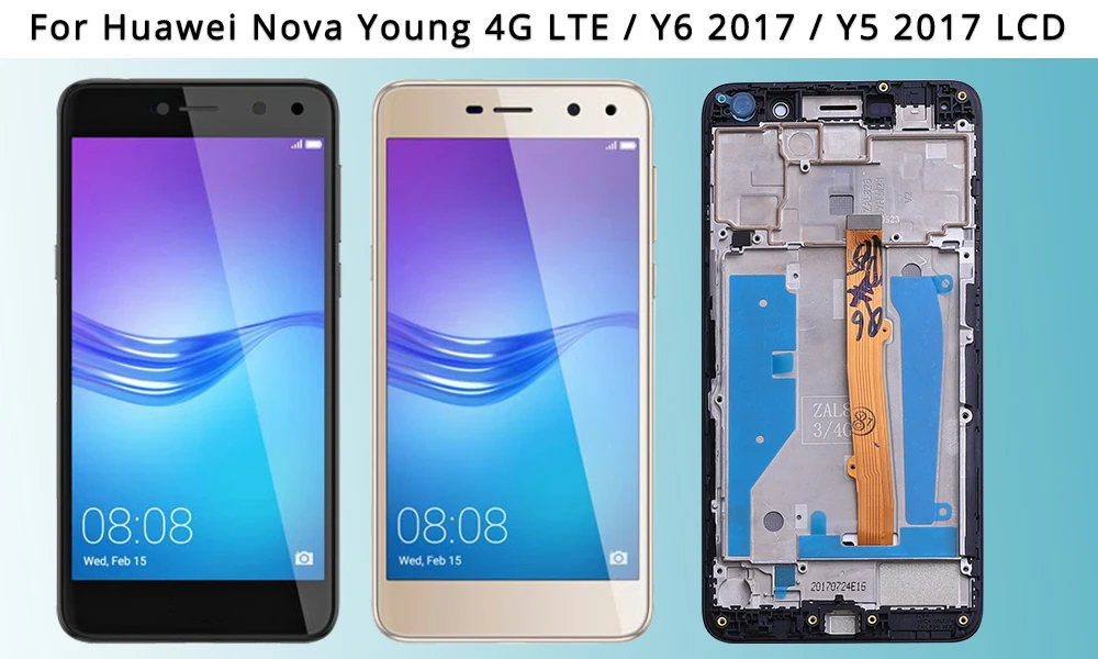 Золотой/белый/черный для huawei Nova Young 4G LTE/Y6 /Y5 ЖК-дисплей+ кодирующий преобразователь сенсорного экрана в сборе MYA-L11 MYA-L41