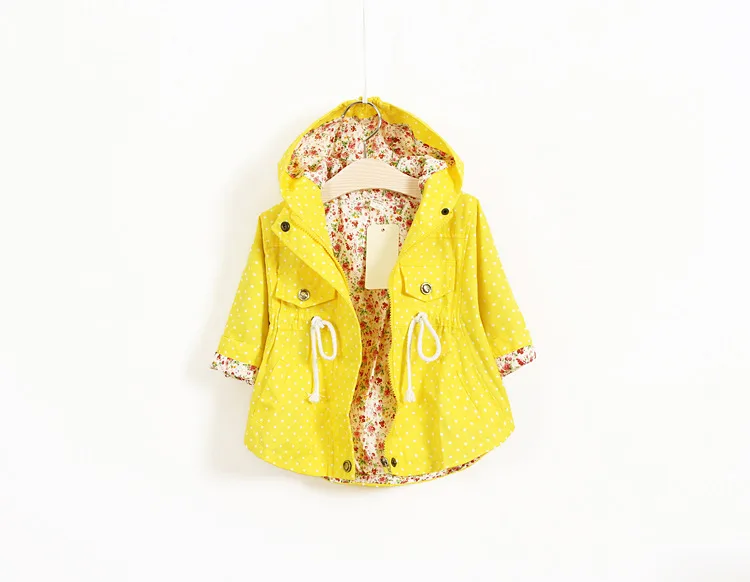 Doce com Capuz Meninas Blusão Trench Primavera Outono Cabolsa Bebê Crianças Flor Algodão Outwear Cabolsas Jaqueta 2020 Roupas 12 bebê crianças casacos jaqueta 2019 roupas