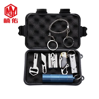 

1PC EDC Multifunction Tool Combination Set Folding Pliers Mini Knife Saw Chain Whistle Waterproof Pill Bottle Opener Pendant