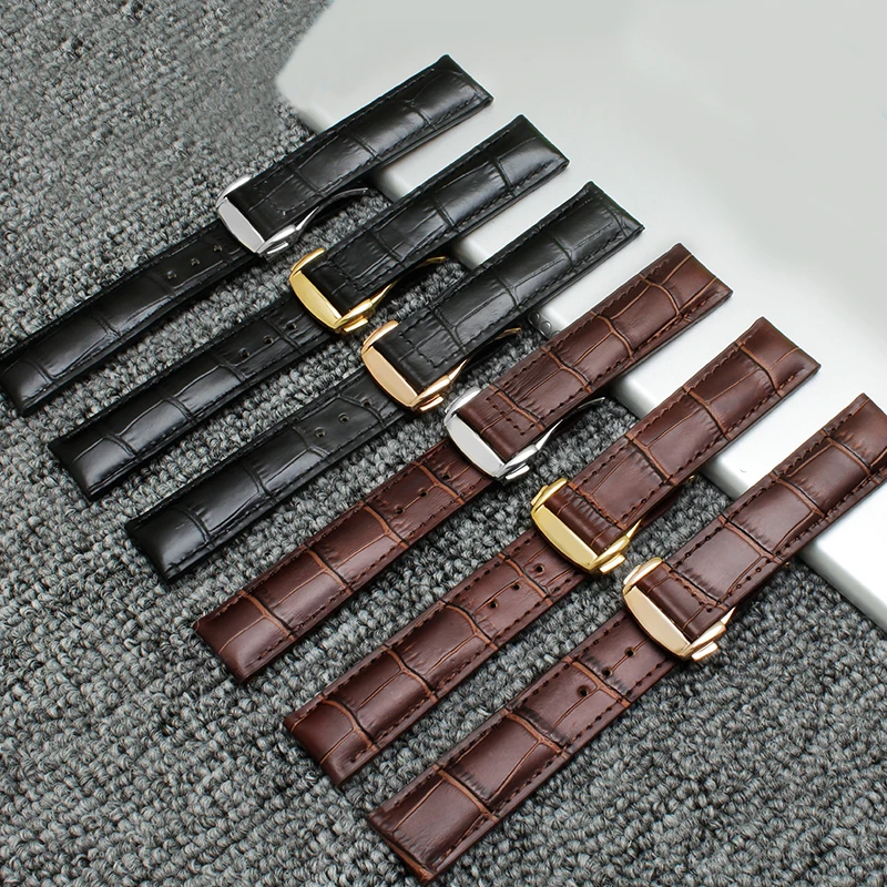TKN ширина ремешка размер в 19 20 22 мм кожаный ремешок для часов водонепроницаемый дышащий браслет Пряжка для установки для Omega 007