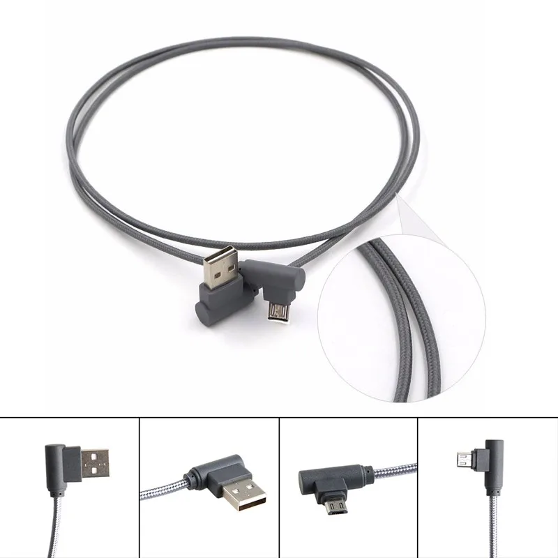 

Corner Turn 90 Micro USB 2.0 Male to USB Male Data Sync Charge Cable Cord New