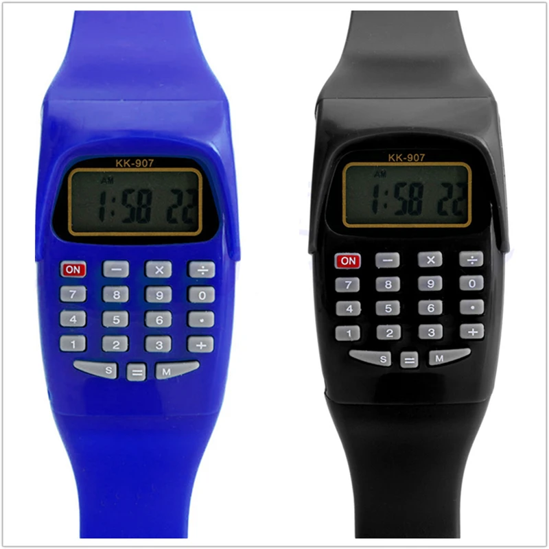 سيليكون تاريخ متعددة الأغراض الأزياء الطفل طفل آلة حاسبة إلكترونية ساعة معصم سيليكون تاريخ متعددة الأغراض الأزياء الطفل طفل آلة حاسبة إلكترونية ساعة معصم