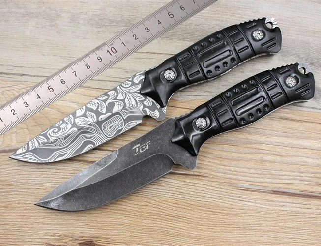 Etching / Grey Blade Hunting Knife Survival Knives Fixed Blade