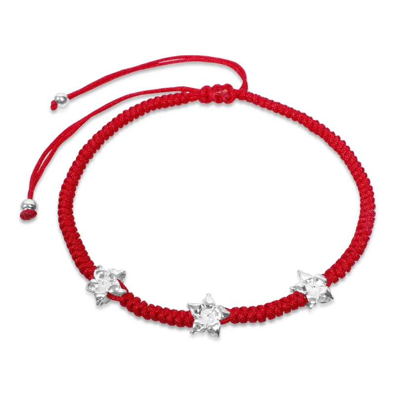 925 pure silver female fashion accessories transhipped male red string anklet anklets