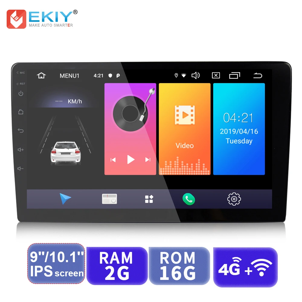 EKIY 9 10 1 IPS Android 9 0 Universal 2 Din GPS Navi Autoradio Car Multimedia