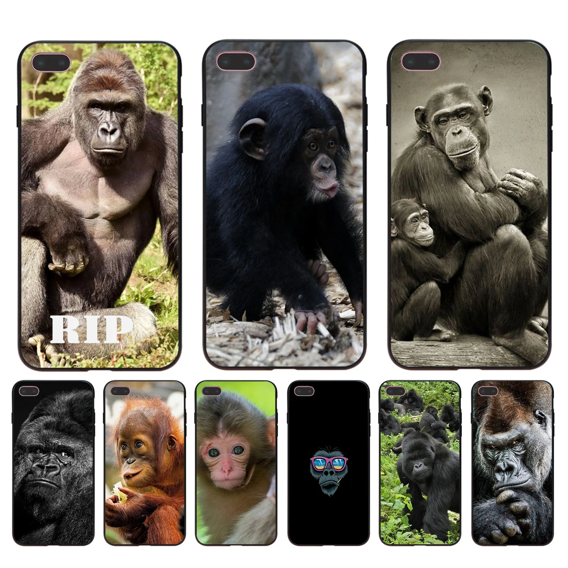 

MaiYaCa Monkey Gorilla Ape Baby Colored Drawing soft tpu phone Case for iPhone 8 7 6 6S Plus X 10 5 5S SE 11pro max Coque Shell