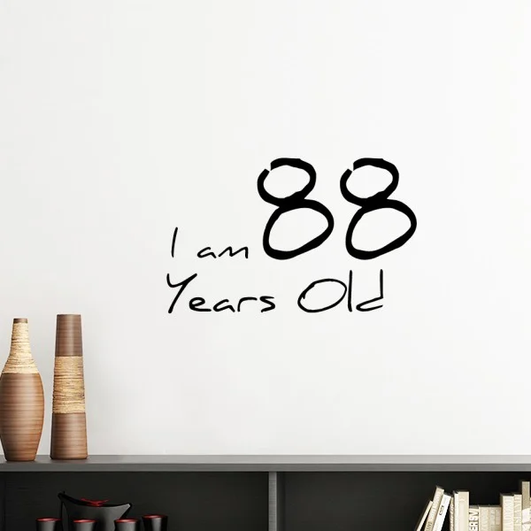 I am 88 years old Age Elderly Silhouette Removable Wall Sticker Art