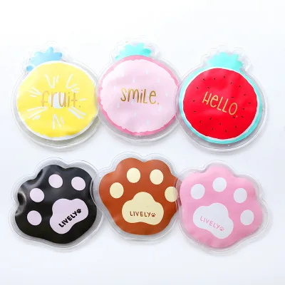 

2018 New Summer Mini Portable PVC Ice Pack Cooler Bags Fresh Kawaii Fruits Paw Cute Cold Compress Bags Ice Pack