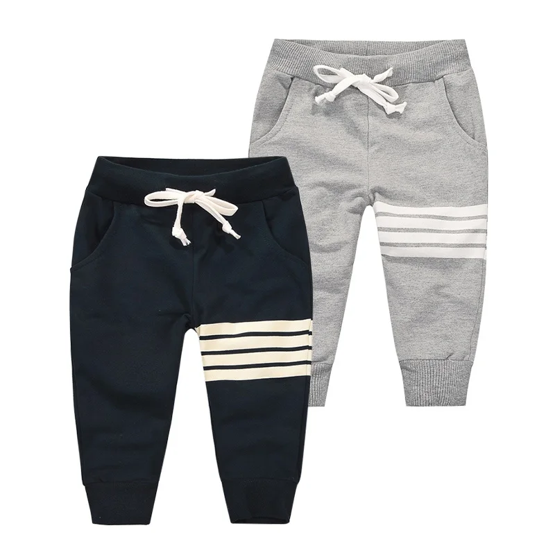 Autumn Winter Korean Baby Boys Casual Pants Cotton Boys Long Trousers Kids Stripe Clothing Harem Pants Elastic Waist Jogger Pant boys elastic waist solid pants