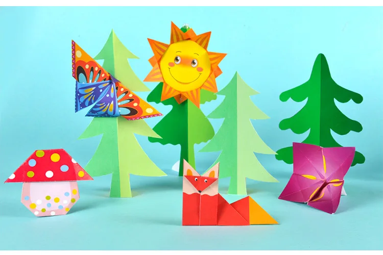 Новинка; Лидер продаж 108 шт. дети книга оригами для животных узор 3D паззлы/Дети бумага для творчества производства обучения Развивающие