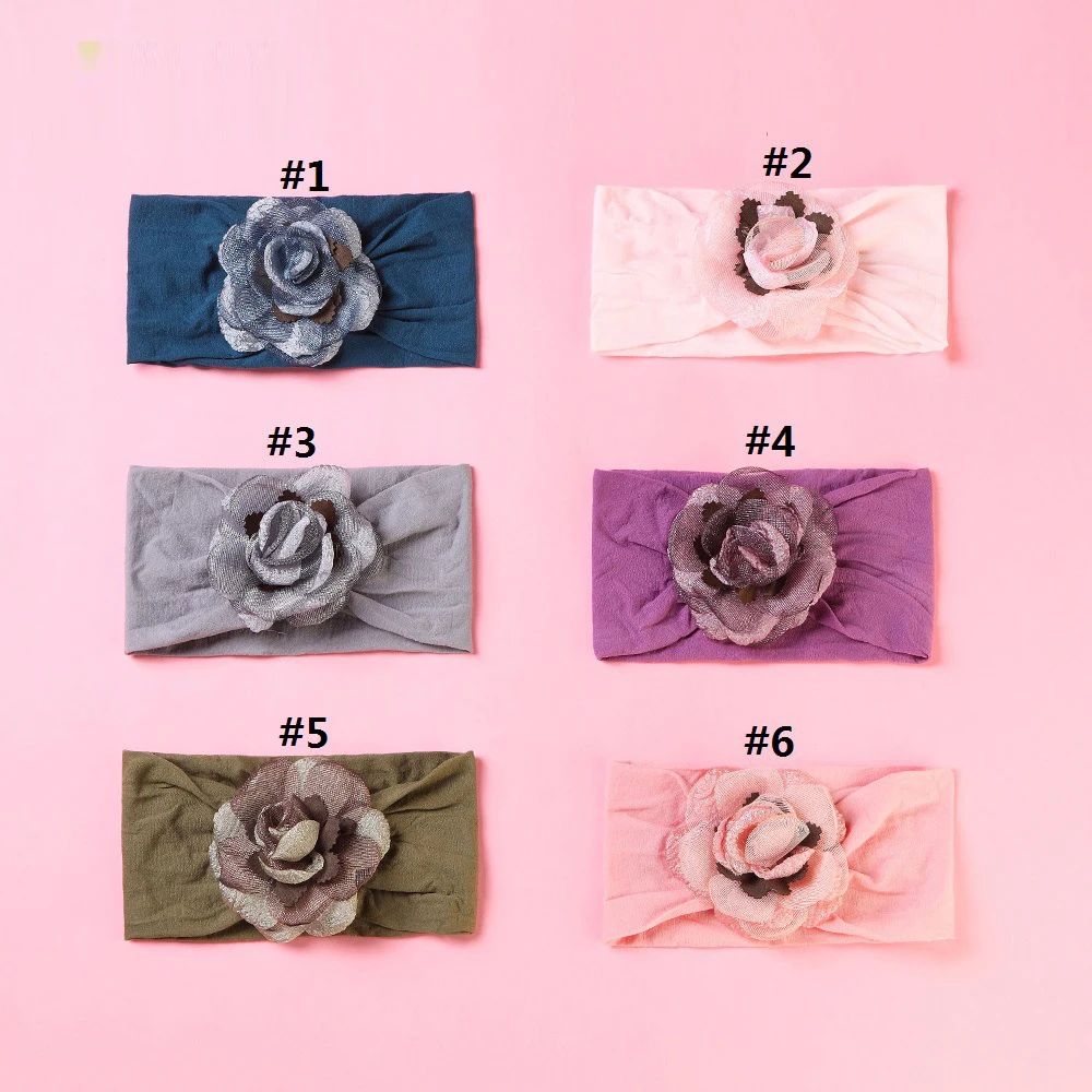 Flower Baby Girls Headwear Cute Infant Toddler Headbands For Girls Photography Props Nylon Headbands Baby Girls Accessories (4)