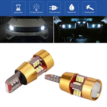 

2pcs T10 4W 12V 6000K Highlighting LED 27SMD Car Decoded Width Lamp Automobile Broadband Light Bulbs