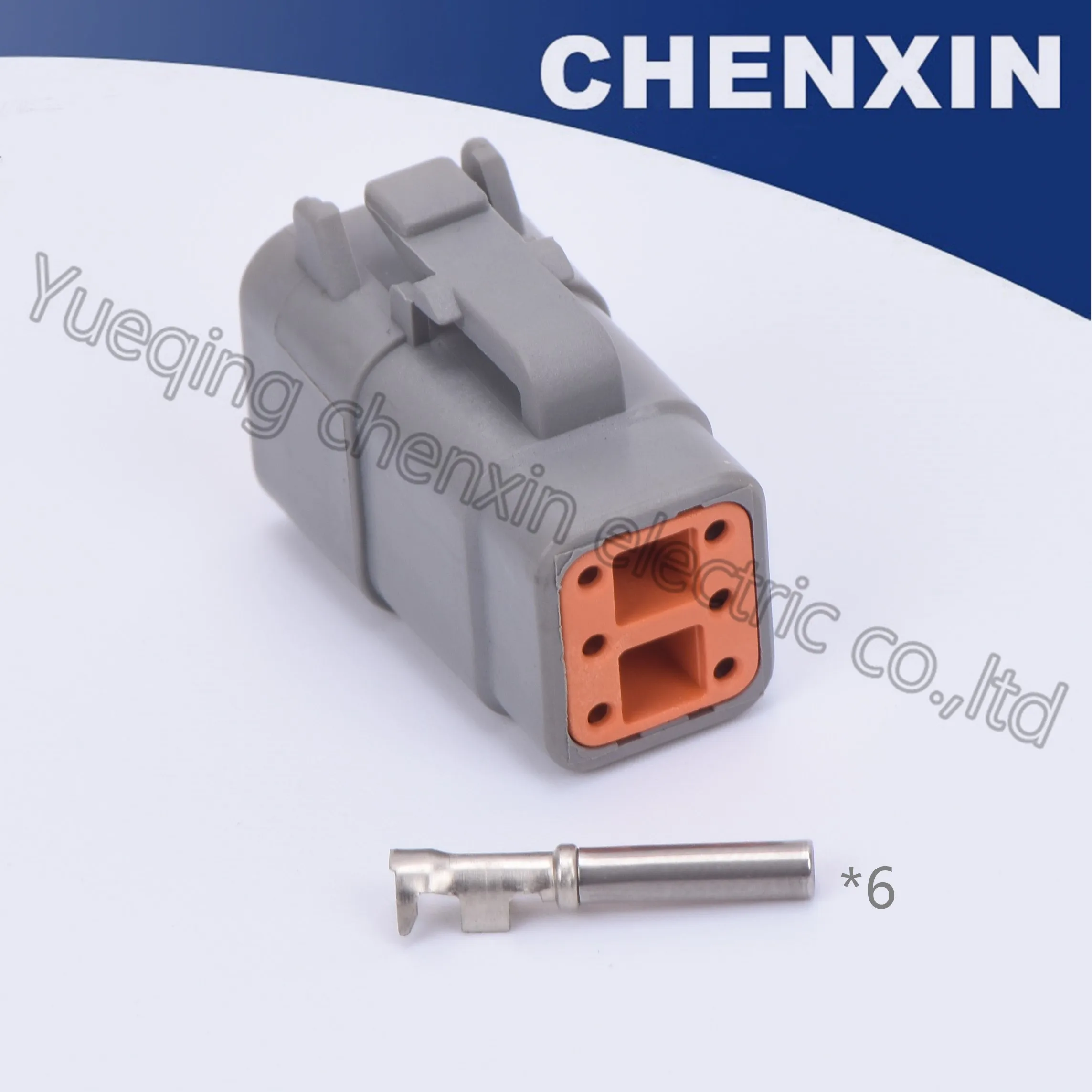 Gray 6pins car waterproof auto connectors (orange clip) female 1.0 DTM