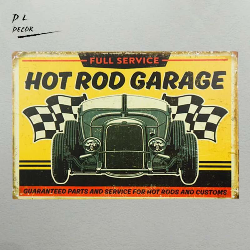 DL Vintage Bubble car hot rod garage wall art decoration House Cafe Bar