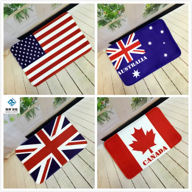 

Mats Anti Slip Floor union jack Maple leaves stars and stripes printed Pattern Door Mat Carpet Rug for Bathroom Door Living Room