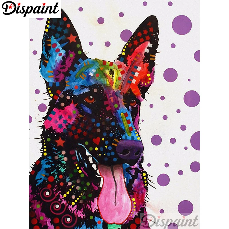 

Dispaint Full Square/Round Drill 5D DIY Diamond Painting "Cartoon color dog" 3D Embroidery Cross Stitch Home Decor Gift A01021