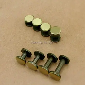 

free shipping 10*4*4mm double flat wallet bag screw brass belt screw Rivet diy handmade fastener garmnet hardware leather part