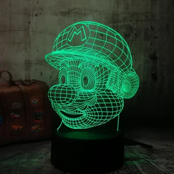 

Q 3D LED Mario Night Light 7 Color Change Desk Table USB Touch RC Remote Novelty Children's lamp Toys Home Luminaria Decoration
