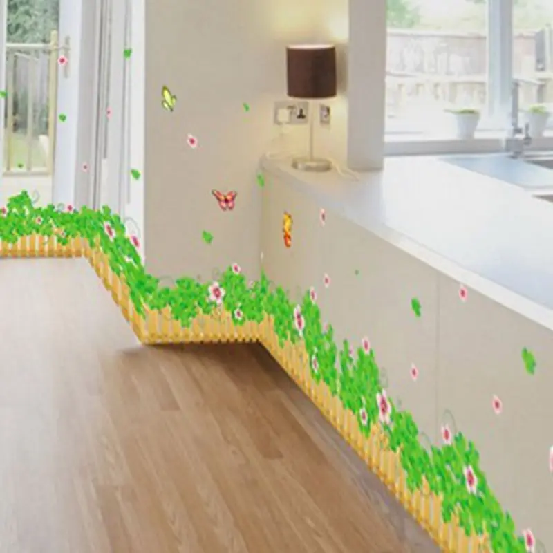 Hot Sale New colorful butterflies grass wall sticker art mural decor