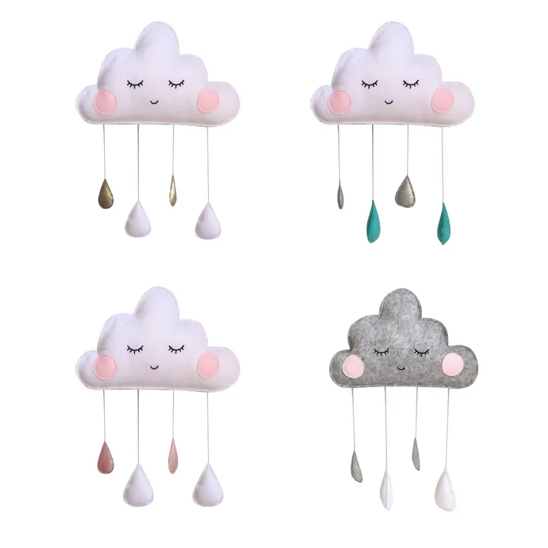 

Kids Room Decoration With Clouds Raindrop Pendants Boys Raining Cloud Water Drop Girls Bed Hanging Teepees Tent Toy For Children